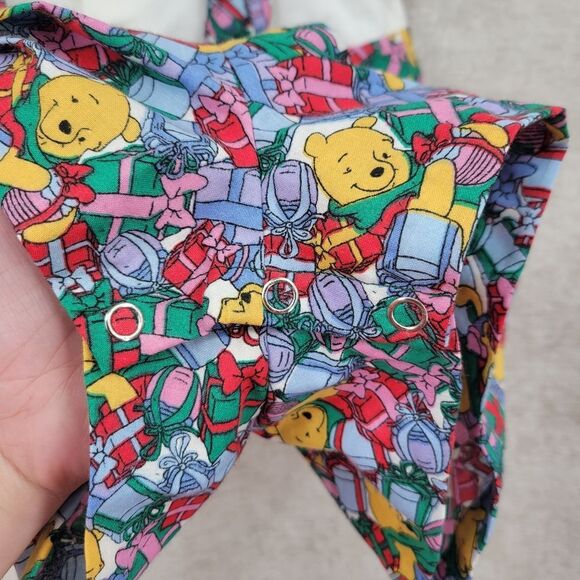 Vintage Handmade Bubble Romper with Faux Suspenders Winnie The Pooh Christmas - Picture 5 of 8